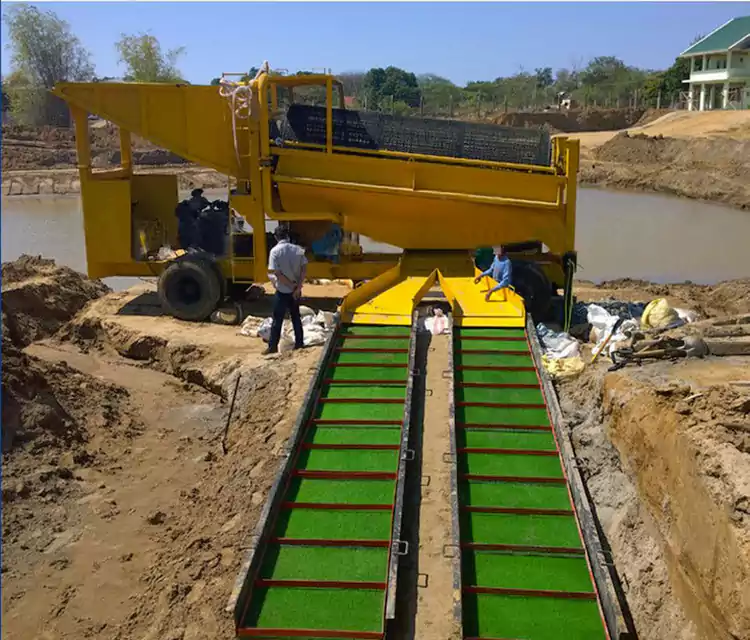 Přenosný mobilní vozík na rýžování zlata